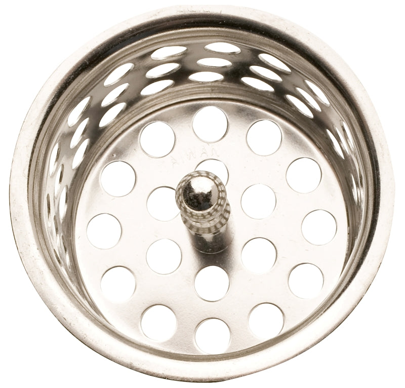Plumb Pak PP820-30 Basket Strainer with Post, 1-1/2 in Dia, Chrome-Plated