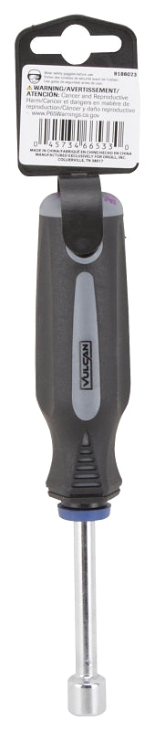 Vulcan MC-SD42 Nut Driver, 10 mm Drive, 7 in OAL, Cushion Grip Handle, Gray/Black Handle, 3 in L Shank