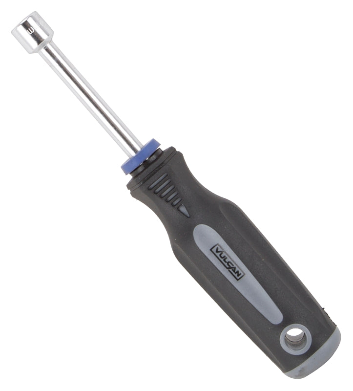 Vulcan MC-SD42 Nut Driver, 10 mm Drive, 7 in OAL, Cushion Grip Handle, Gray/Black Handle, 3 in L Shank