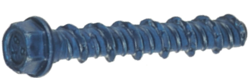 Tapcon 24192 Screw Anchor, 2 in L, Hex Drive, Steel, Metallic, 4/PK