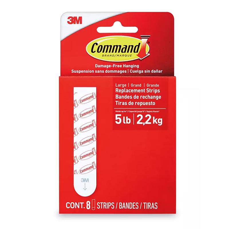 3M Command Large Foam Refill Strips 3.65 in. L 8 pk