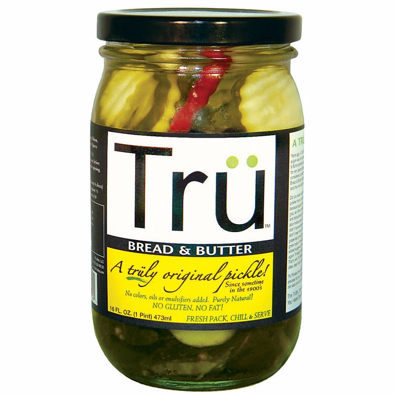 Tru Pickles Bread and Butter Pickles 16 oz Jar, Pack of 6