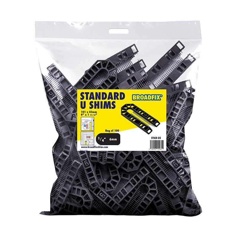 Broadfix ST6B-US U-Shim, 6 mm Thick, 43 mm W, 101 mm L, Polypropylene