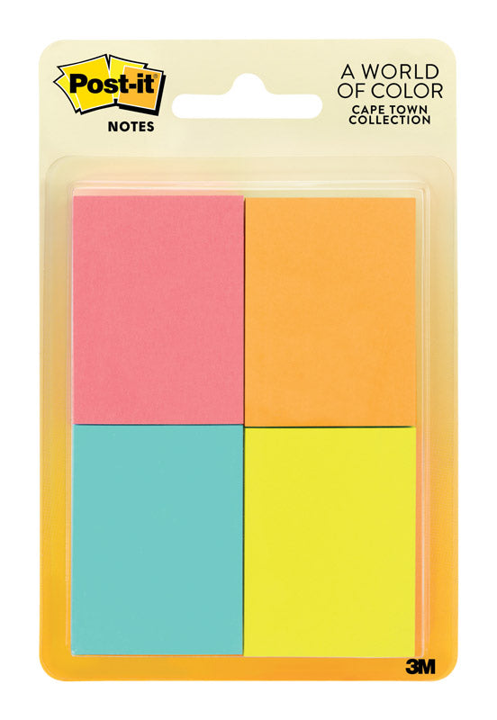 Post-it 1.5 in. W X 2 in. L Assorted Sticky Notes 4 pad