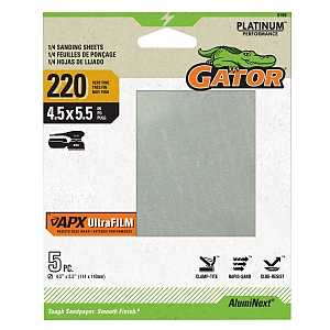 Gator 5166 Sand Paper, 4-1/2 in W, 5-1/2 in L, 220 Grit