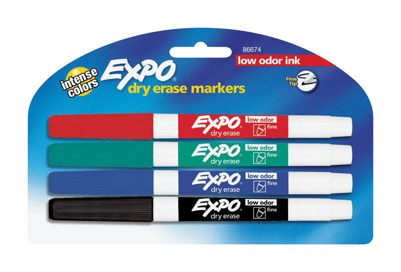 EXPO Low Odor Assorted Color Dry Erase Marker 4 pk, Pack of 6