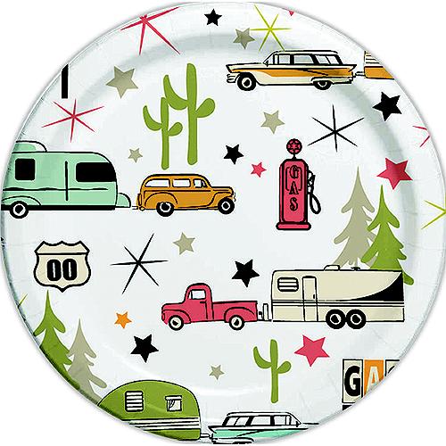 JR Products Camp Casual CC007R10 Eco-Friendly Paper Dinner Plates, Road Trip