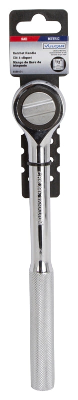 Vulcan MT6507610 Ratchet Handle with Cap, 9-1/2 in OAL, 1/2 in Drive, Chrome