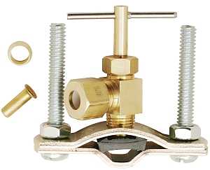 Plumb Pak PP25502LF Saddle Valve, 1/4 in OD Connection, Brass Body