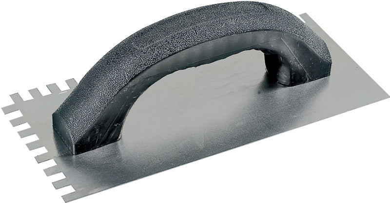 M-D 49102 Tile Installation Trowel, 1/4 in W x 3/8 in D Notch, 9 in L, 4 in W, Square Notch, Ergonomic Handle
