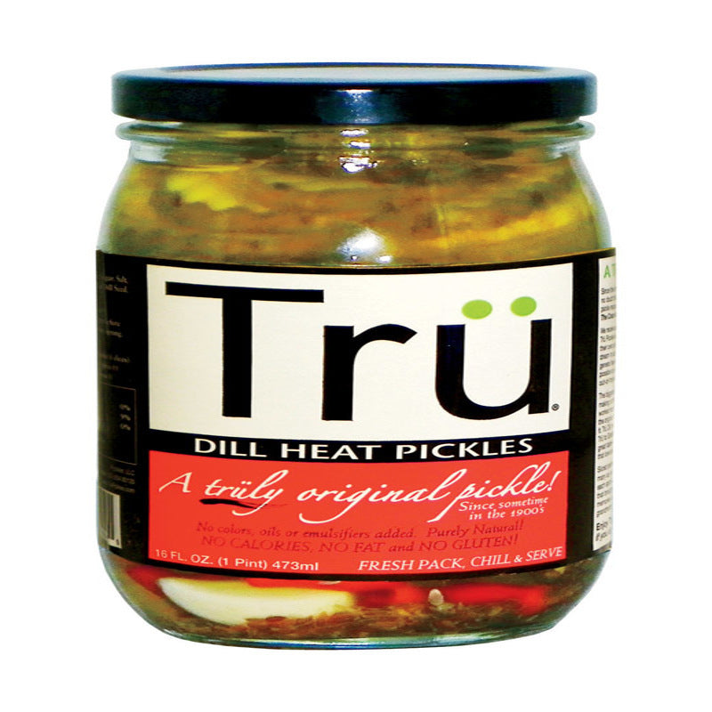 Tru Pickles Dill Heat Pickles 16 oz Jar, Pack of 6