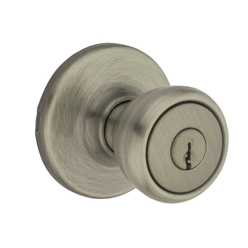 Kwikset 400T 5 6AL RCS K3 Entry Knob, Knob Handle, Antique Brass, Zinc, K3, KW1 Keyway, Residential, 3 Grade