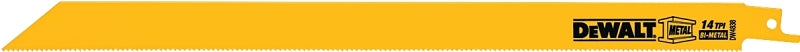 DEWALT DW4838 Reciprocating Saw Blade, 3/4 in W, 12 in L, 14 TPI, Bi-Metal Cutting Edge