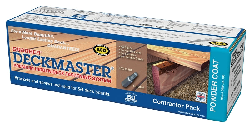 Grabber Construction Deckmaster Series DMP125-100 Hidden Bracket, For: 5/4 in Decking Grabbergard Brackets