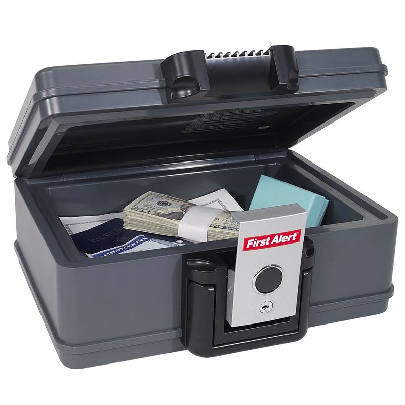 First Alert 0.17 cu ft Key Lock Blue Fire Chest
