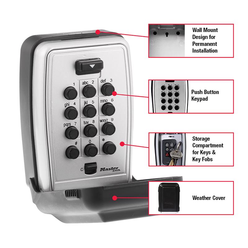 Master Lock 4-5/8 in. H X 3.13 in. W X 2-1/16 in. L Metal 4-Digit Combination Lock Box