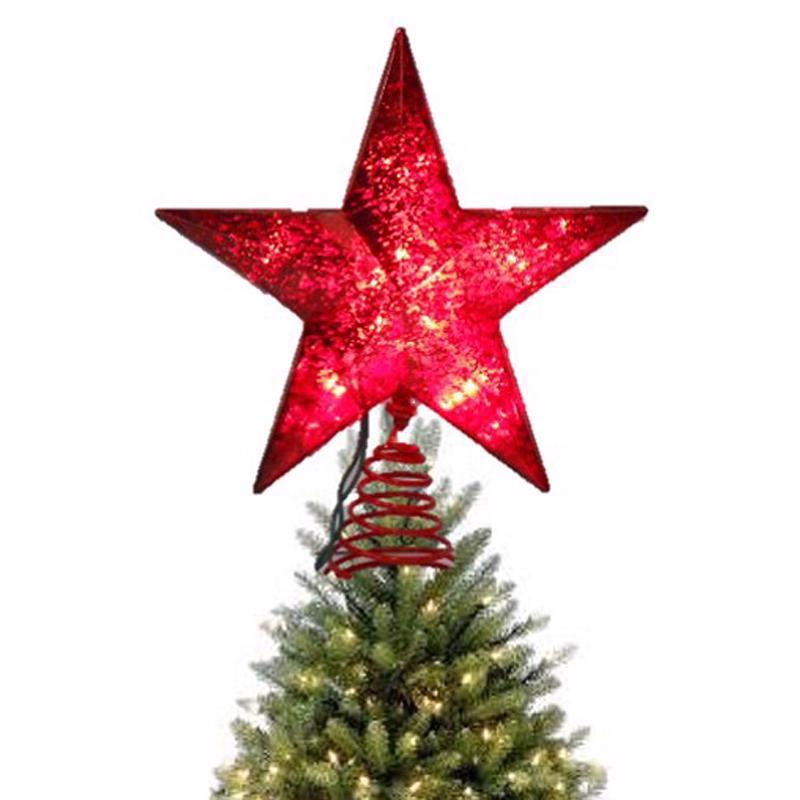 Celebrations Incandescent Assorted Mercury Star Tree Topper 10 in., Pack of 6
