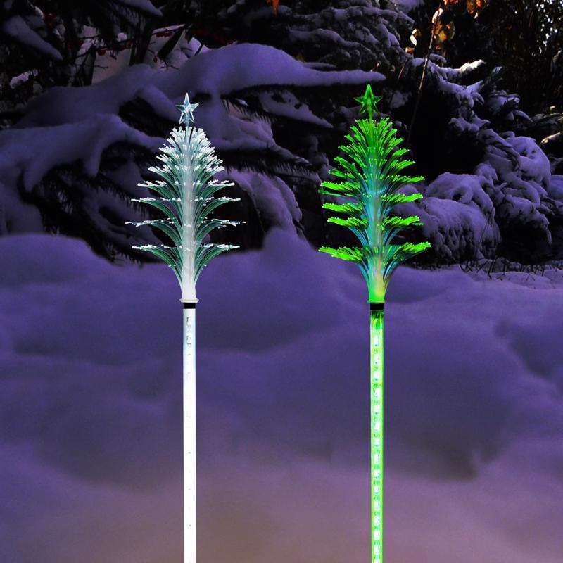 Alpine LED Christmas Tree Solar Stake 40 in. Pathway Decor, Pack of 16