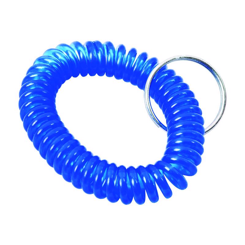 Home Plus 6 in. D Vinyl Blue/Silver Coiled Key Ring, Pack of 60