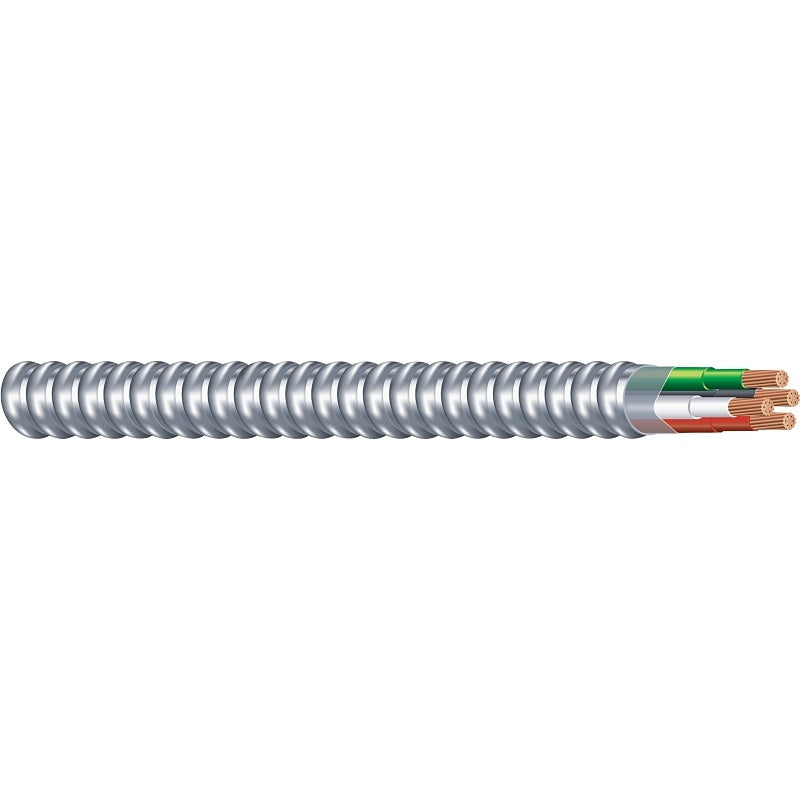 Southwire Armorlite 68583401 Armored Cable, 12 AWG Cable, 3 -Conductor, 250 ft L, Copper Conductor