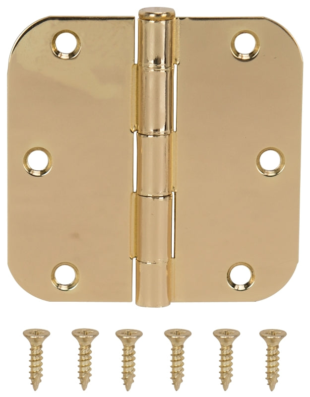 ProSource 20347BBX Door Hinge, 3-1/2 in H Door Leaf, 3-1/2 in W Door Leaf, 2.2 mm Thick Door Leaf, 3-1/2 x 3-1/2 in