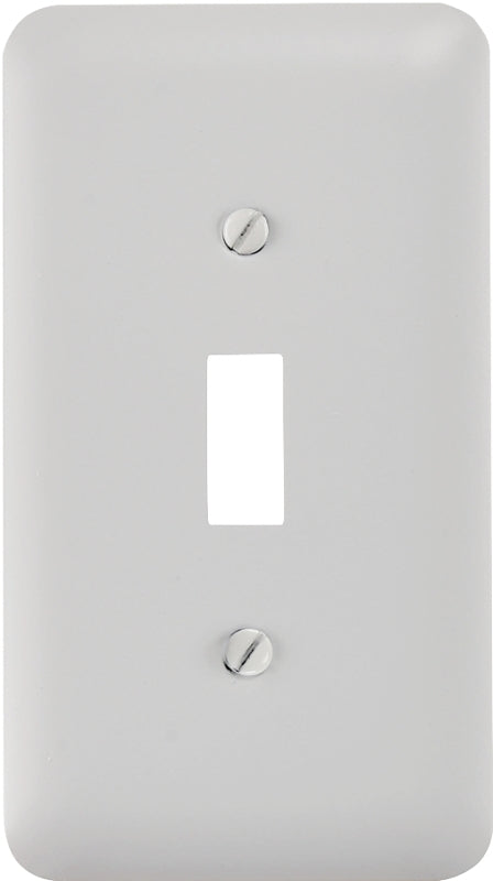 Amerelle Devon Series 935TW Wallplate, 5 in L, 2-13/16 in W, 1-Gang, Steel, White