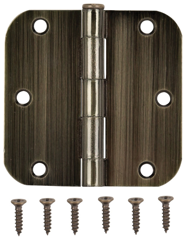ProSource 20347ABX Door Hinge, 3-1/2 in H Door Leaf, 3-1/2 in W Door Leaf, 2.2 mm Thick Door Leaf, 3-1/2 x 3-1/2 in