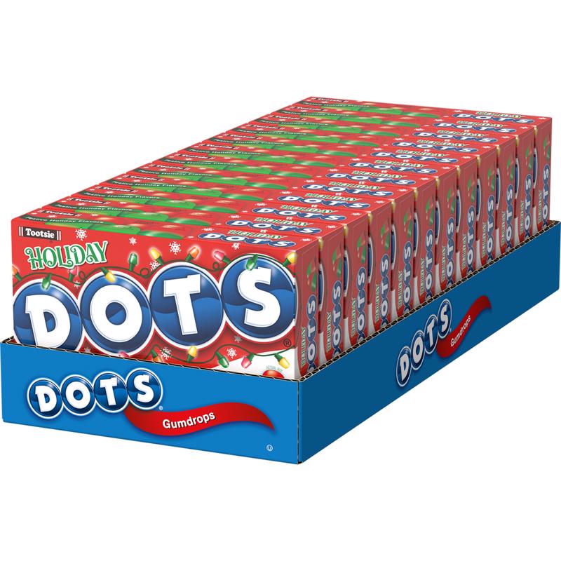 Dots Christmas Cherry, Lime & Vanilla Gumdrops 6 oz, Pack of 12