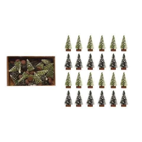 Creative Co-Op Green Bottle Brush Flocked Mini Table Decor 2 in., Pack of 12