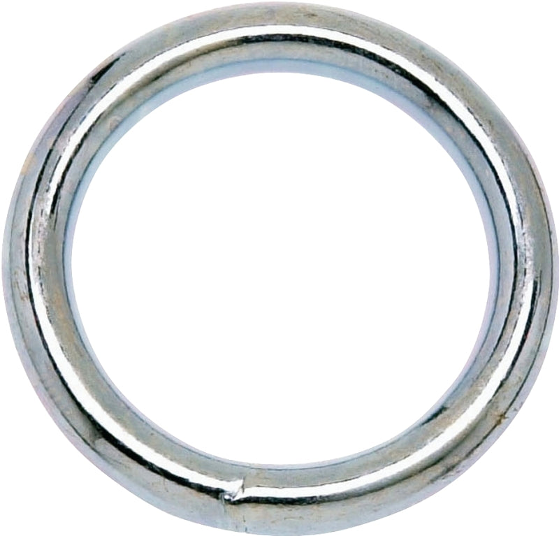 Campbell T7661152 Welded Ring, 200 lb Working Load, 2 in ID Dia Ring, #3 Chain, 0.24 in Wire, Steel, Nickel-Plated