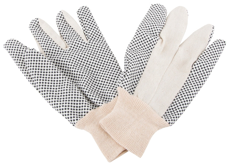 Diamondback GV-522PVD-3L Work Gloves with PVC Dots, Unisex, One-Size, 10-1/4 in L, Straight Thumb, Knit Wrist Cuff, Pack of 12