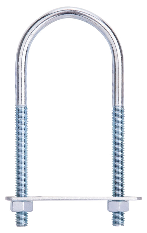 ProSource LR347 U-Bolt, 5/16 in Thread, 2-3/4 in L Thread, Steel, Zinc, Pack of 10