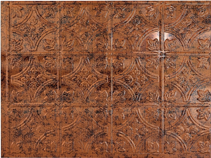 Fasade D6018 Backsplash Panel, 24 in L, 18 in W, Moonstone Copper, Pack of 5