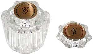 Danco 88049 Faucet Knob Handle, Acrylic, For: Delta Delux Two Handle Kitchen and Lavatory Faucets
