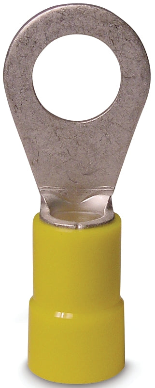 Gardner Bender 20-107 Ring Terminal, 600 V, 12 to 10 AWG Wire, 12 to 1/4 in Stud, Vinyl Insulation, Copper Contact