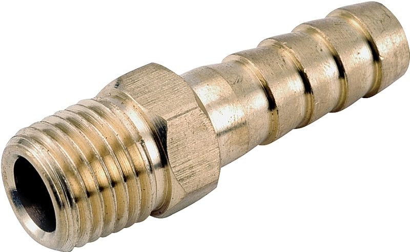 Anderson Metals 129 Series 757001-0304 Hose Adapter, 3/16 in, Barb, 1/4 in, MPT, Brass