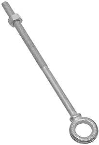 National Hardware N245-183 Eye Bolt, 1/2-13 Thread, Coarse Thread, 5-7/8 in L Thread, 1 in ID x 1-3/4 in OD Dia Eye