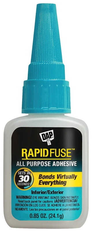 DAP RapidFuse 00155 Super Glue, Liquid, Sharp, Clear, 0.85 oz Bottle