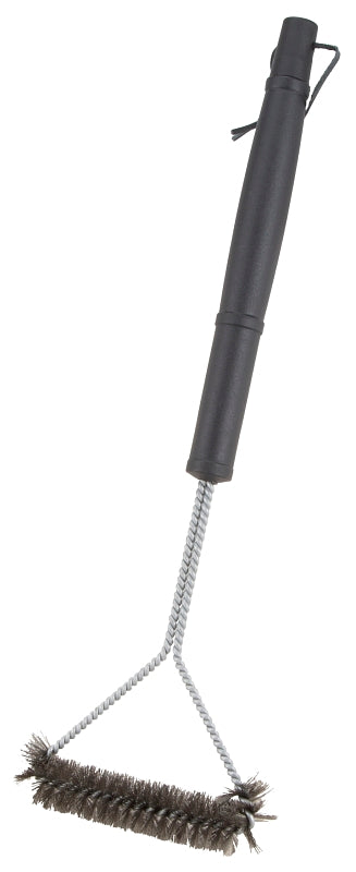 Omaha BBQ-37143 Wide Head Grill Brush, 6-3/4 in W Brush, Stainless Steel Bristle, Plastic Handle, 18 in L