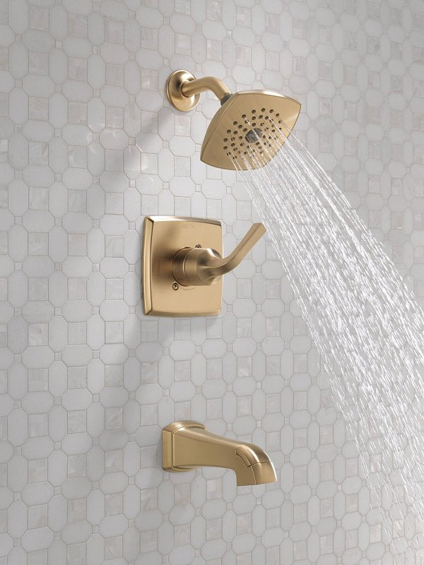 Delta Monitor 14, Knoxville Series 144854-CZ Tub and Shower Faucet, 1-Function Showerhead, 1.75 gpm Showerhead, Brass