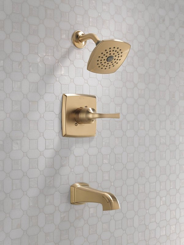 Delta Monitor 14, Knoxville Series 144854-CZ Tub and Shower Faucet, 1-Function Showerhead, 1.75 gpm Showerhead, Brass
