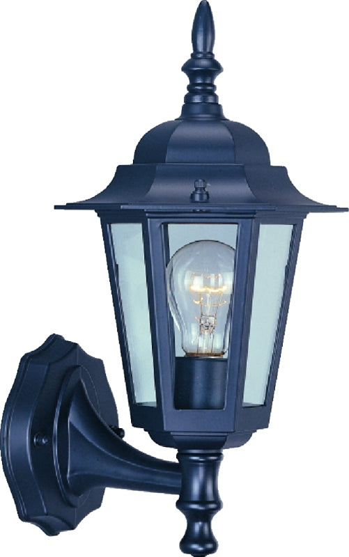 Boston Harbor AL8041-5 Outdoor Lantern, 120 V, 60 W, CFL Lamp, Aluminum Fixture, Black