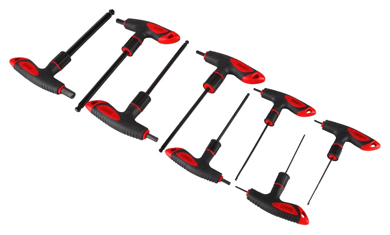 Vulcan JL-HKT-8S T-Handle Hex Key Set, 8-Piece, Chrome Vanadium Steel