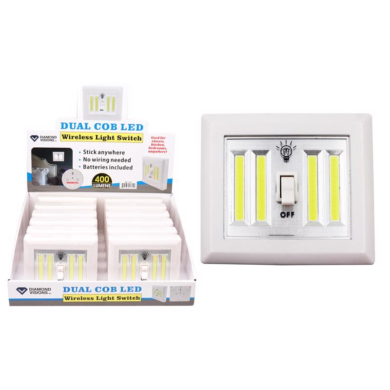 Diamond Visions Manual Battery Powered LED Night Light w/Switch, Pack of 12