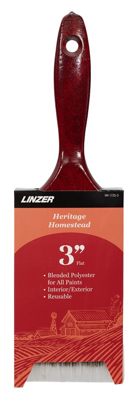 Linzer HH 1725 0300 Flat Paint Brush, 3 in W, Polyester Bristle