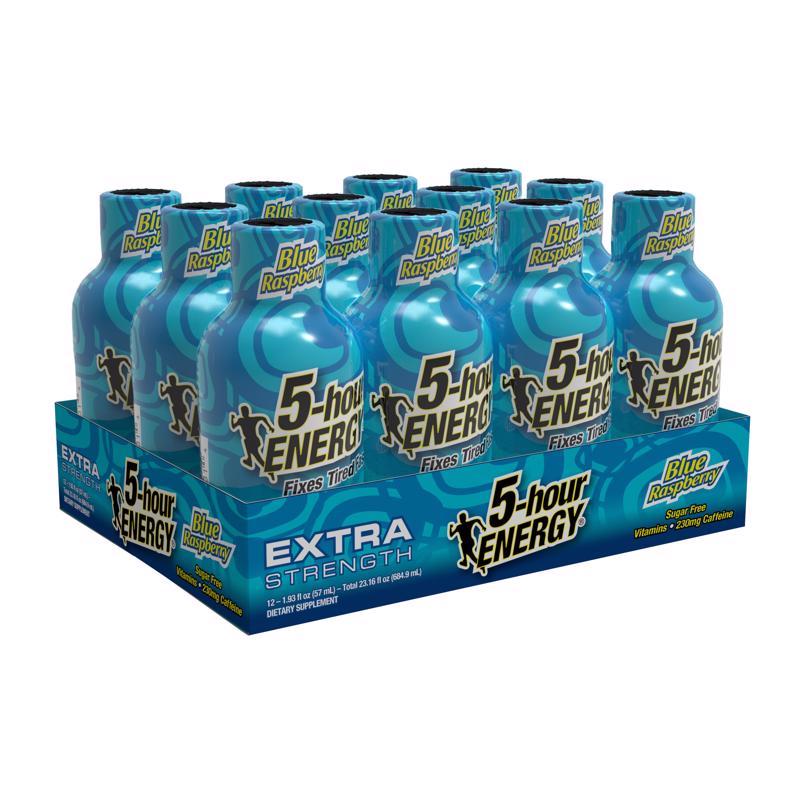 5-hour Energy Extra Strength Sugar Free Blue Raspberry Energy Shot 1.93 fl. oz., Pack of 12