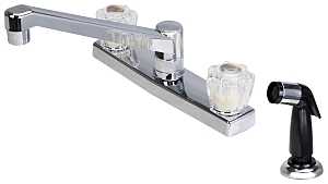 Boston Harbor PF8211A Kitchen Faucet, 1.8 gpm, 2-Handle, ABS, Chrome Plated, Knob Handle
