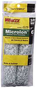 Whizz 78016 Mini Roller Cover, 3/8 in Thick Nap, 6 in L, Microlon Cover, 2/PK