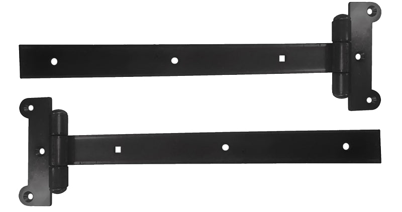 Nuvo Iron SH12BLK Strap Hinge, 12 in, Steel, Black, Galvanized/Powder-Coated Satin, Screw Mounting