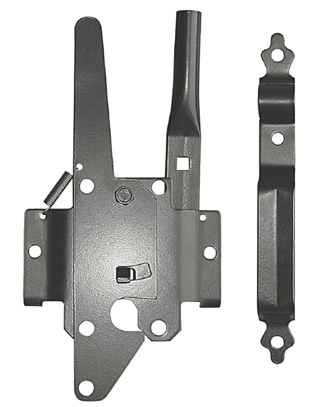 Nuvo Iron DTPLUH/B Deluxe Traditional Post Latch with Ultimate Handle, 11 in L, 7 in W, Galvanized Steel, Black